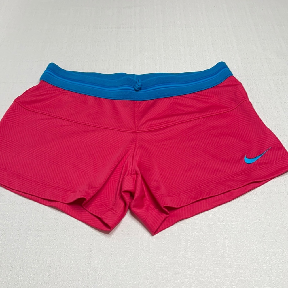 Nike booty shorts size small pink blue
